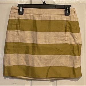 Size 0 J. Crew Tulum Striped Linen Mini Skirt